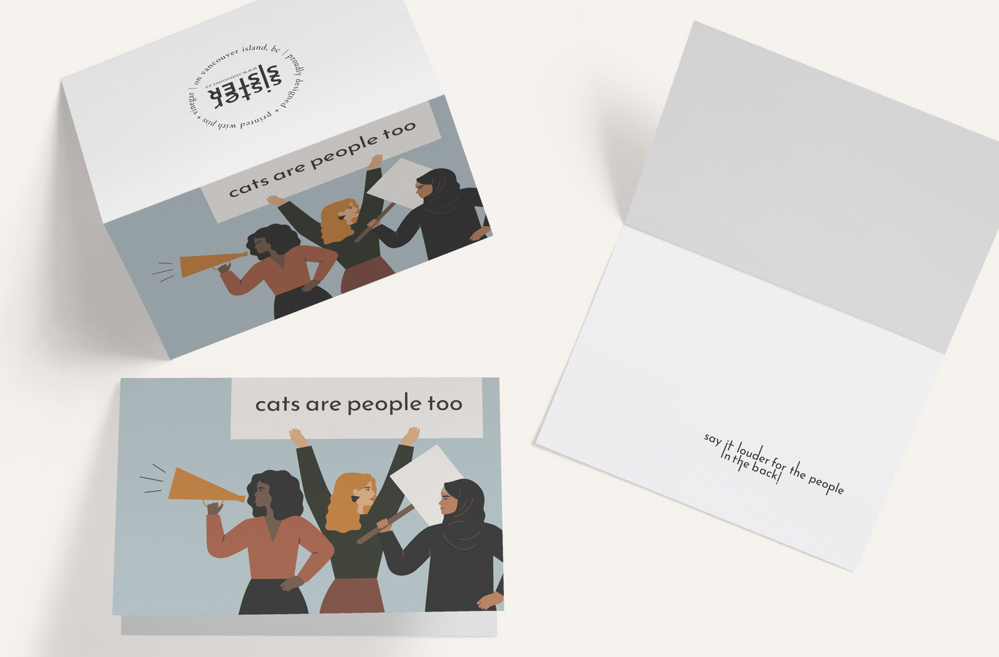 'Cats Are People Too' Friendship Card